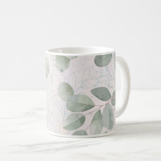 押された花マグカップ、春フローラ自然 コーヒーマグカップ (正面右)