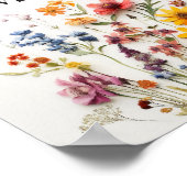 押された花ワイルドフラワーいくつのキスサイン ポスター (角)