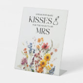 押された花ワイルドフラワーいくつのキスサイン 台座サイン (正面)