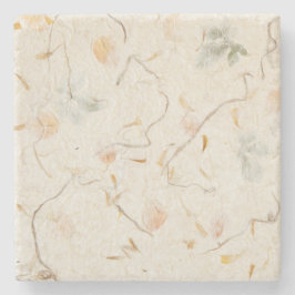 押された花背ナチュラルクラフト紙 ストーンコースター