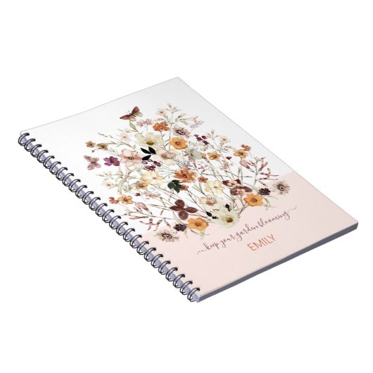 押された野花名前をカスタムする植物フローラ ノートブック (右側)