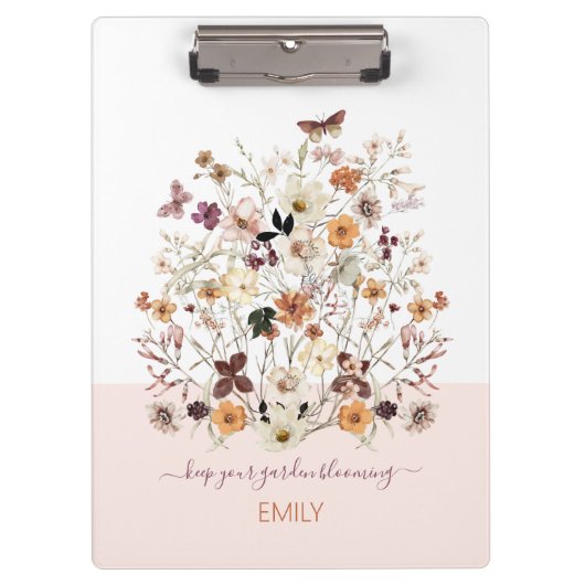 押された野草植物性フローラ クリップボード (正面)