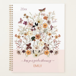 押された野草植物性フローラ プランナー手帳