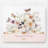 押された野草植物性フローラ マウスパッド (正面)