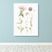 押された開花 – ピンク キャンバスプリント (インサイチュ (ウッドフロア))