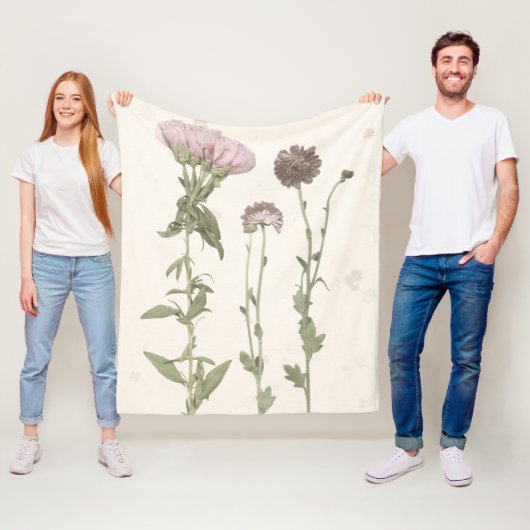 押された開花 – ピンク フリースブランケット (インサイチュ)