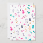 押しかわいらし花スクリプトシックブライダルシャワー 招待状 (裏面)