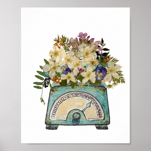 押した花のヴィンテージ規模での再現 ポスター (正面)