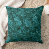 押しつぶされたビロードの花の質のティール（緑がかった色）の装飾用クッション クッション (ブランケット)