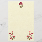 押しつぶされた明るいピンクのチューブの花 便箋 (正面)