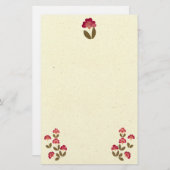 押しつぶされた明るいピンクのチューブの花 便箋 (正面/裏面)