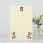 押しつぶされた明るいピンクのチューブの花 便箋 (スタンド正面)