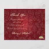 押しつぶされた赤いビロード/写真ポストカードありがとう ポストカード (裏面)