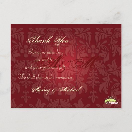 押しつぶされた赤いビロード/写真ポストカードありがとう ポストカード (裏面)