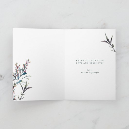 押しつぶされた野草が母の日のカードを畳む カード (内部)