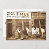 (押してあなたのスーツをもらう間)自由な演劇のゴルフ 招待状 (正面/裏面)