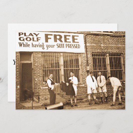 (押してあなたのスーツをもらう間)自由な演劇のゴルフ 招待状 (正面/裏面)