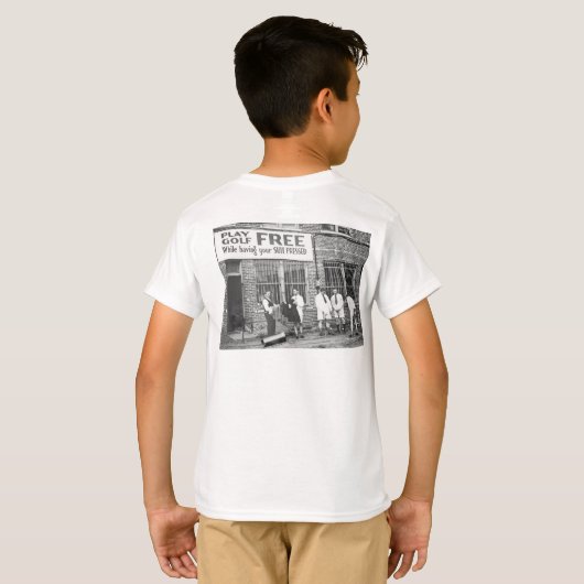 (押してあなたのスーツをもらう間)自由な演劇のゴルフ Tシャツ (裏面フル)