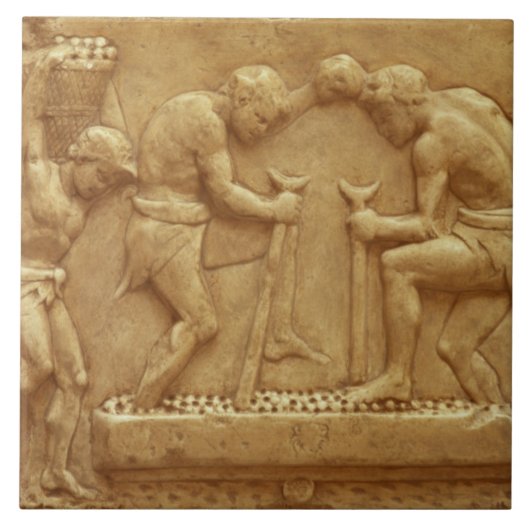 押しますブドウ(大理石)を タイル (正面)