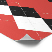 押しアーガイル通しスコットランドの白い模様、黒い模様 ポスター (角)