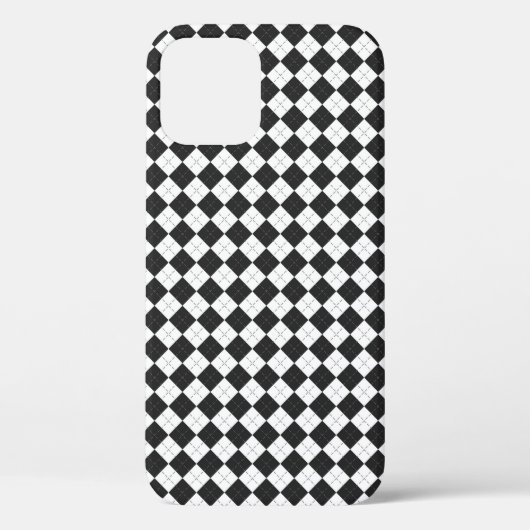 押しアーガイル通しスコットランドの白と黒のパターン  Case-Mate iPhoneケース (裏面)