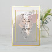 押しエレガントフォーマルた金ゴールド額写真結婚の 箔招待状 (立ち正面)