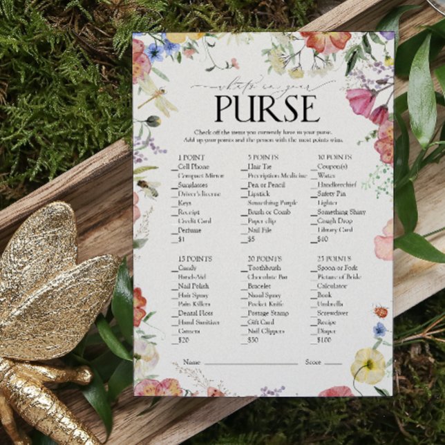押しエレガントフローラブライダルシャワー財布ゲーム (Bridal Shower Game!)