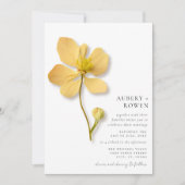 押しエレガントミニマルたワイルドフラワーの写真結婚の写真 招待状 (正面)