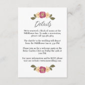 押しエレガント付けワイルドフラワー庭園の結婚式詳細 エンクロージャーカード (正面)