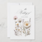 押しエレガント花シック結婚式招待状 招待状 (正面)