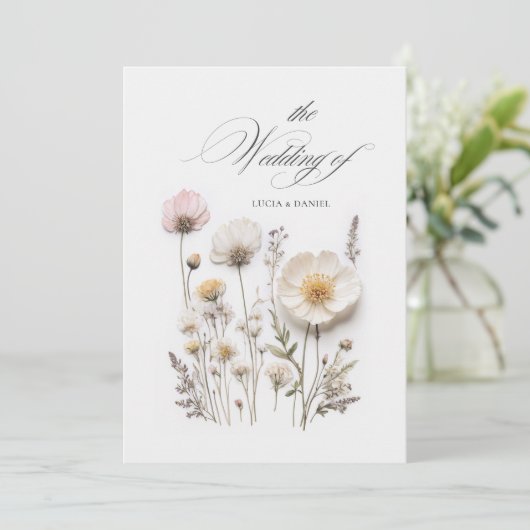 押しエレガント花シック結婚式招待状 招待状 (スタンド正面)