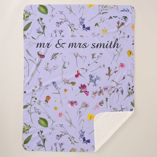 押しカスタムたドライフラワーブランケット シェルパブランケット (正面)