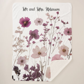 押しカスタムたドライフラワーブランケット シェルパブランケット