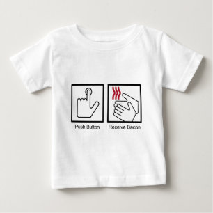 押しボタンは、ベーコン-ベーコンディスペンサー--を受け取ります ベビーTシャツ