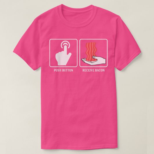 押しボタン受けベーコンおもしろい- Pog Pig Meat Po Tシャツ (デザイン正面)