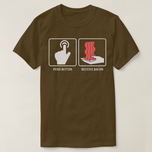 押しボタン受けベーコンおもしろい- Pog Pig Meat Po Tシャツ (デザイン正面)