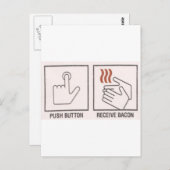 押しボタン、ベーコンの受信 ポストカード (正面/裏面)