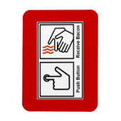 押しボタン、ベーコンの受信 マグネット (縦)