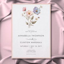 押しモダンパステルワイルドフラワーピンク結婚ズ