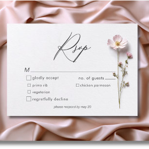 押しモダンパステルワイルドフラワー結婚ズ 出欠カード