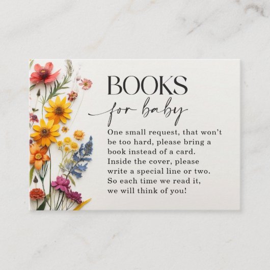 押しワイルドフラワーズブックベビーカード エンクロージャーカード (正面)