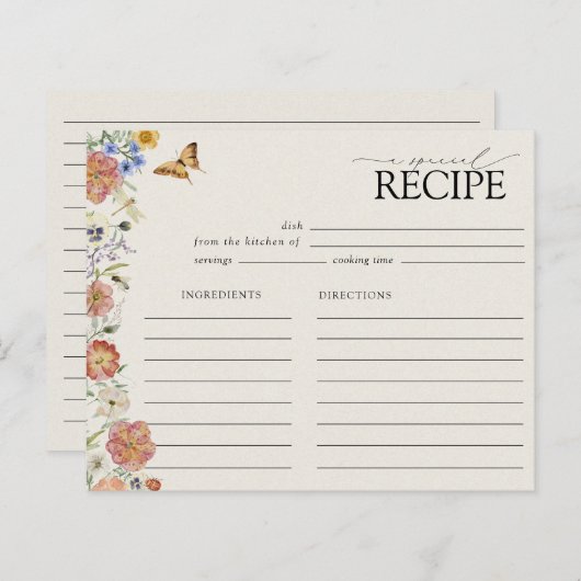 押し付け野花フローラ枠レシピカード (正面/裏面)