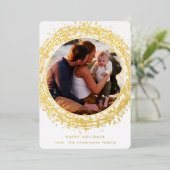 押し実在金ゴールドのクリスマス絵を描写真Happy 箔シーズンカード (立ち正面)