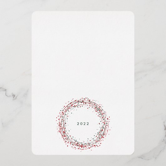 押し実在金ゴールドのクリスマス絵を描写真Happy 箔シーズンカード (裏面)