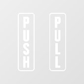 押し引き入れ出口ガラスのドアのサイン白 ウィンドウサイン (シート)