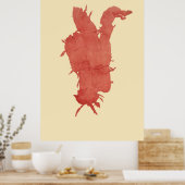 押し海藻オリジナル第2の4つ ポスター (キッチン)