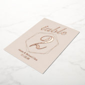 押し点々のある縁ど付けホイル表番号 箔招待状 (回転した状態)