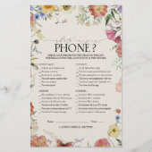 押し素朴フローラブライダルシャワー電話ゲーム (正面)