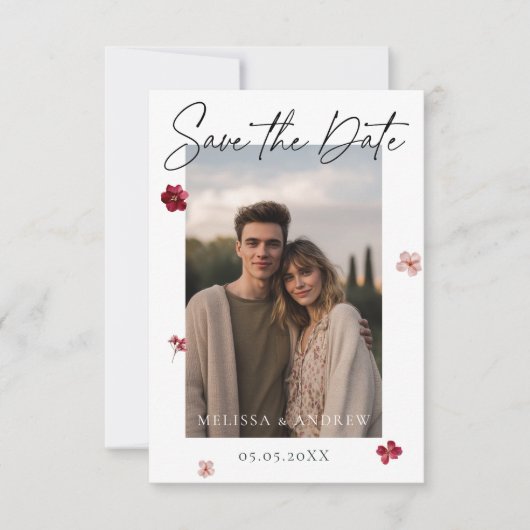 押し花と写真 セーブザデート (正面)