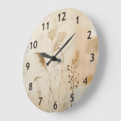 押し花と草 ラージ壁時計 (傾斜)